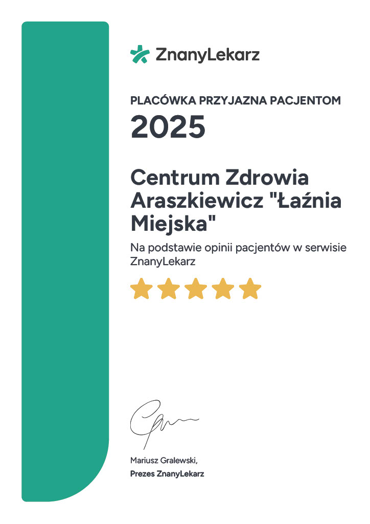 certyfikat plac&oacute;wka przyjazna pacjentom 2025